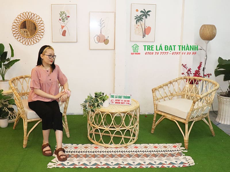 Bộ Bàn Ghế Mây Uống Trà - BBGMUT008